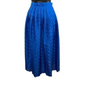 Vintage 80's Peters & Ashley Womens Size 8 Royal Blue Polyester Dot Print Skirt